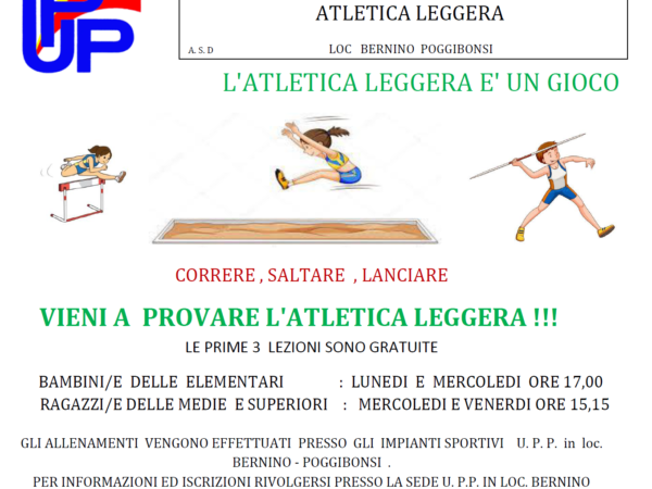 VIENI A PROVARE L’ATLETICA LEGGERA